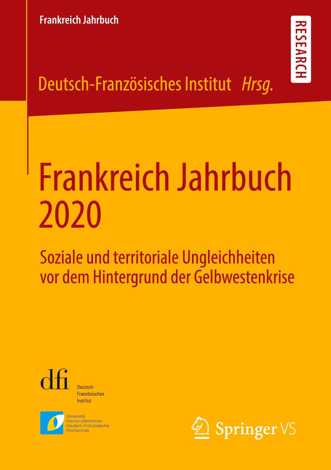 Cover: 9783658329075 | Frankreich Jahrbuch 2020 | Frank Baasner | Taschenbuch | xiii | 2021