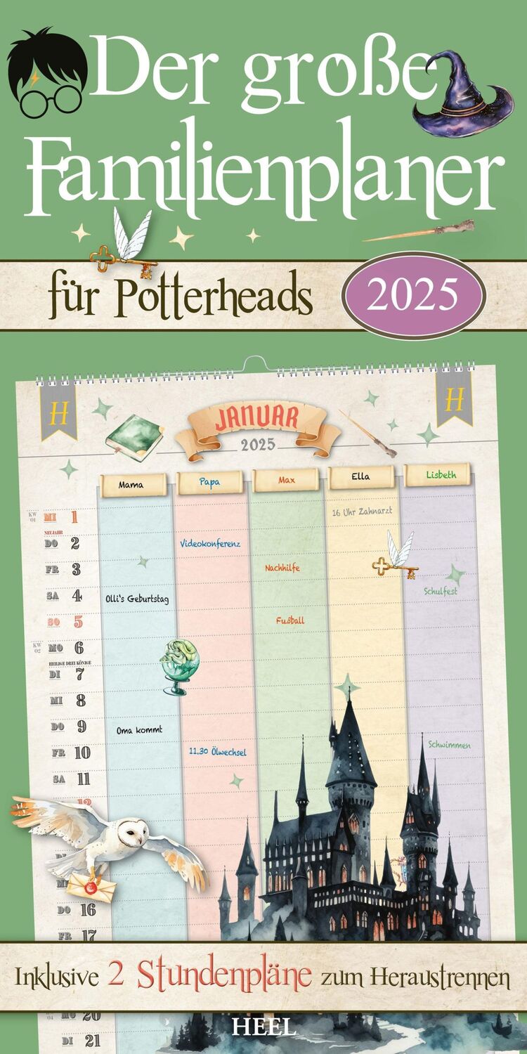 Cover: 9783966648899 | Der große Familienplaner für Potterheads. Kalender 2025 | Kalender