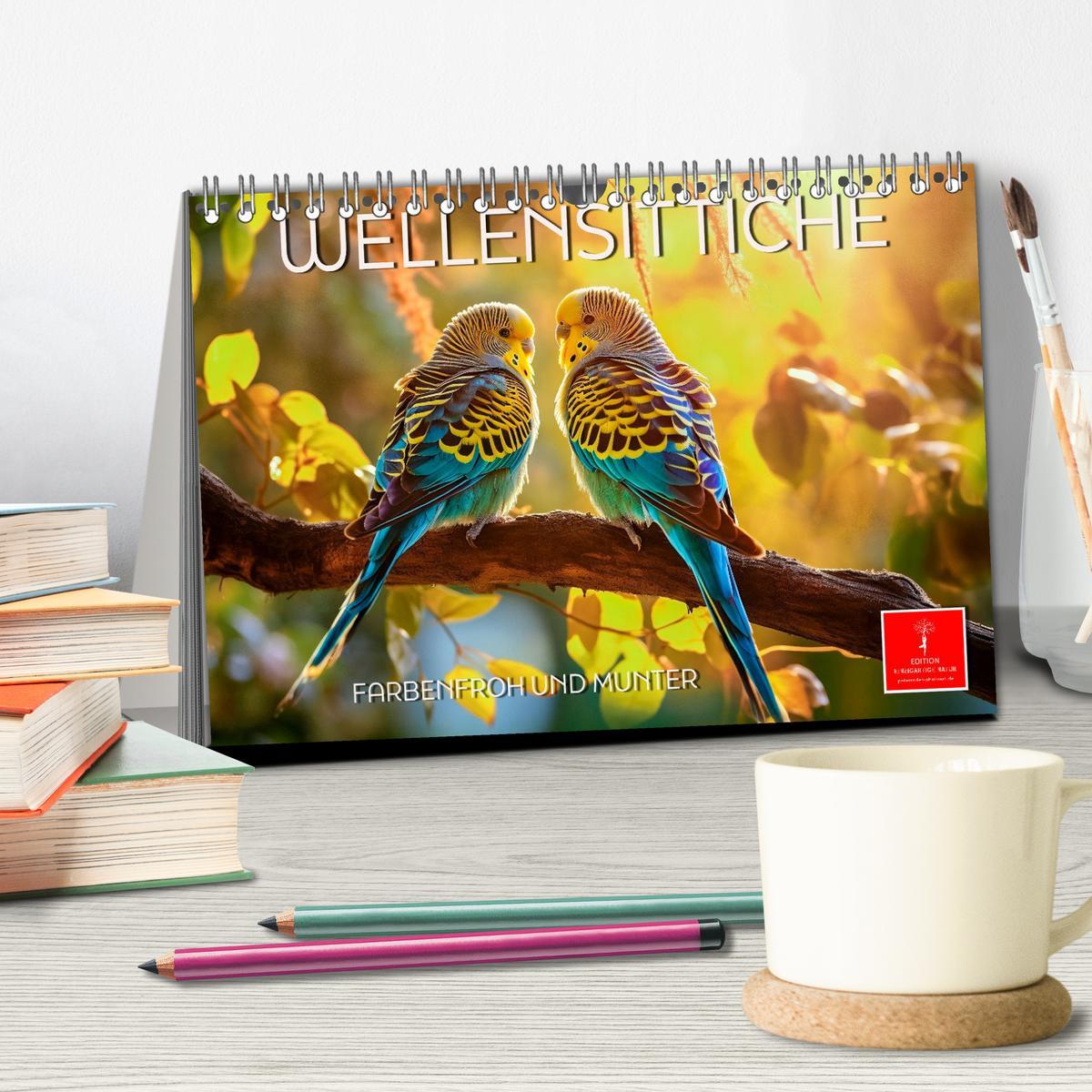 Bild: 9783383897832 | Wellensittiche farbenfroh und munter (Tischkalender 2025 DIN A5...