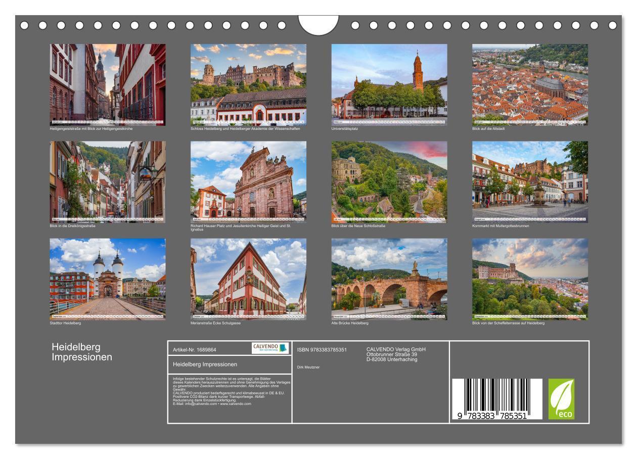 Bild: 9783383785351 | Heidelberg Impressionen (Wandkalender 2025 DIN A4 quer), CALVENDO...