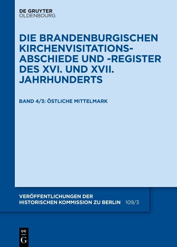 Cover: 9783110696059 | Die Mittelmark / Teil 3: Östliche Mittelmark | Christiane Schuchard