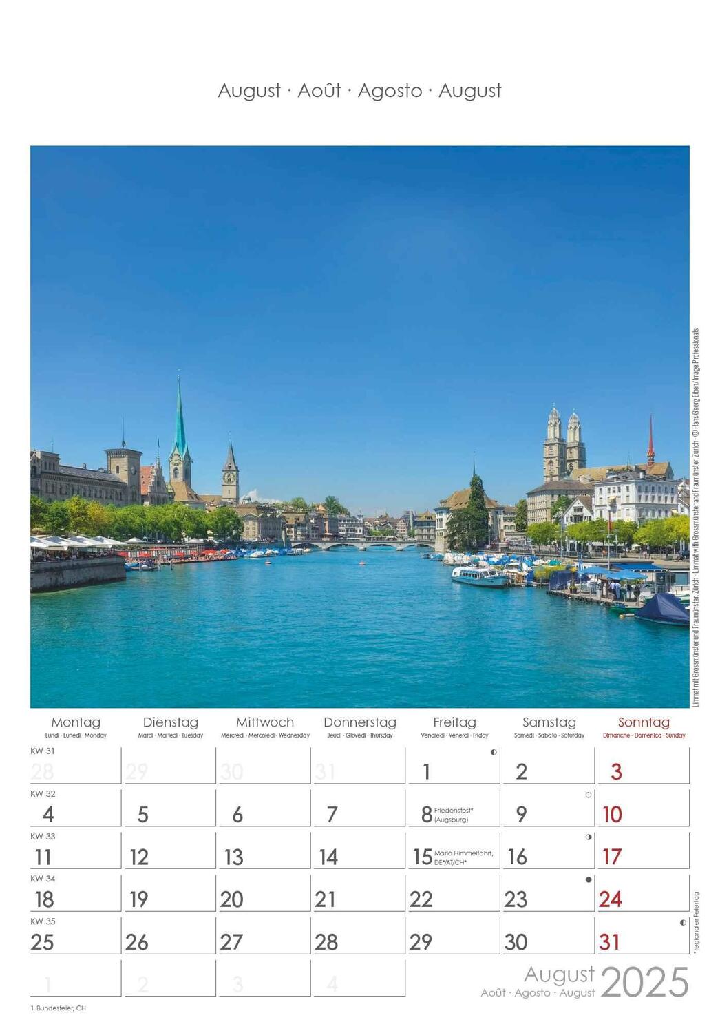 Bild: 4251732343217 | Schweiz 2025 - Bild-Kalender 23,7x34 cm - Switzerland -...