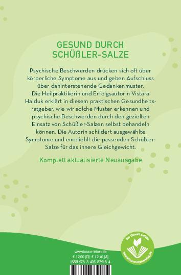 Rückseite: 9783426879184 | Schüßler-Salze für Psyche und Seele | Vistara H. Haiduk | Taschenbuch