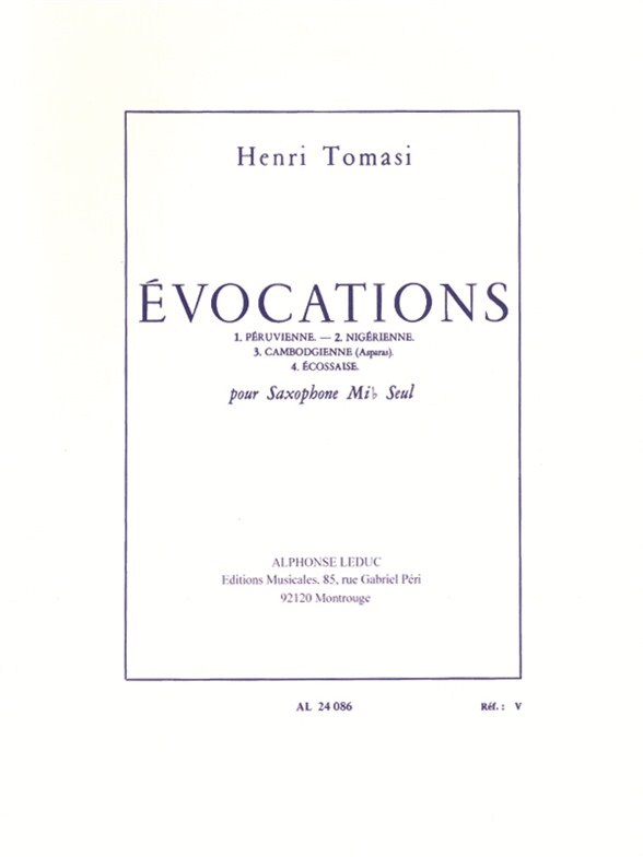 Cover: 9790046240867 | Évocations . pour saxophone alto et piano | Henri Tomasi | Buch