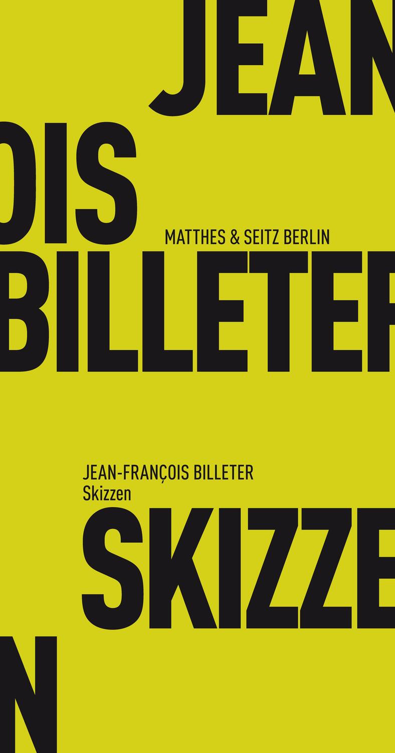Cover: 9783957576095 | Skizzen | Jean François Billeter | Taschenbuch | Deutsch | 2018