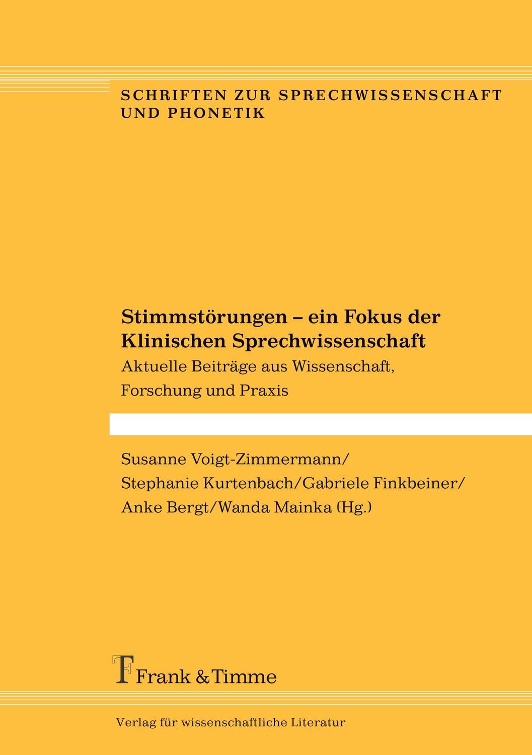Cover: 9783732902408 | Stimmstörungen ¿ ein Fokus der Klinischen Sprechwissenschaft | Buch