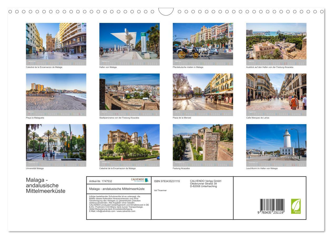 Bild: 9783435231119 | Malaga - andalusische Mittelmeerküste (Wandkalender 2025 DIN A3...