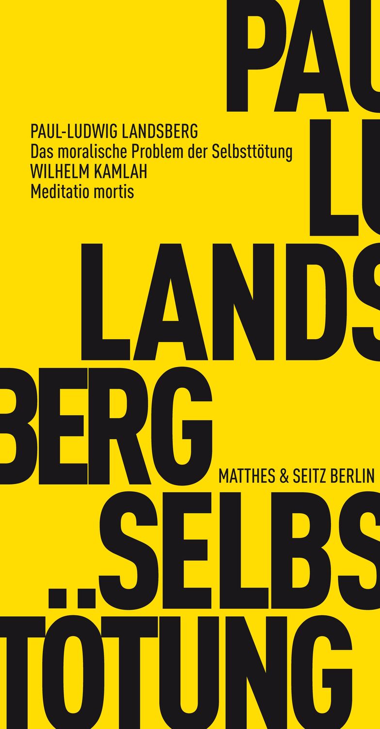 Cover: 9783882219784 | Das moralische Problem der Selbsttötung | Meditatio mortis | Buch