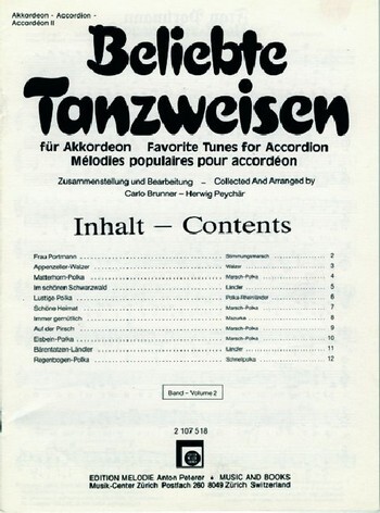 Cover: 9790009005557 | Beliebte Tanzweisen Band 2 für Akkordeon Akkordeon 2 | Melodie-Edition
