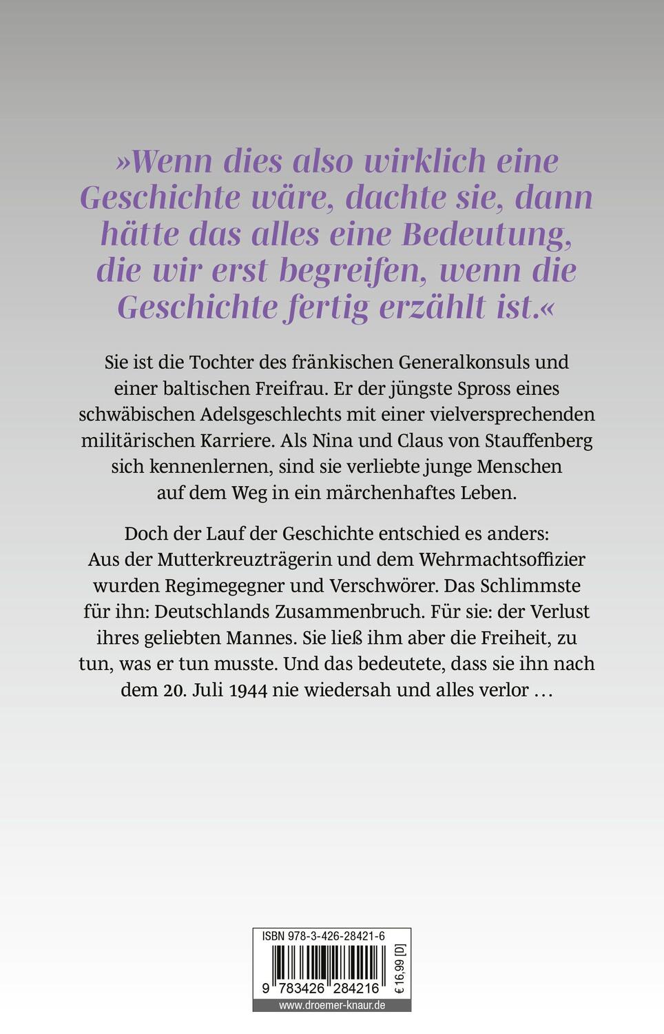 Rückseite: 9783426284216 | Die Stauffenbergs | Charlotte Roth | Taschenbuch | 416 S. | Deutsch