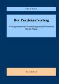 Cover: 9783833433139 | Der Praxiskaufvertrag | Oliver Klerx | Taschenbuch | Paperback | 72 S.