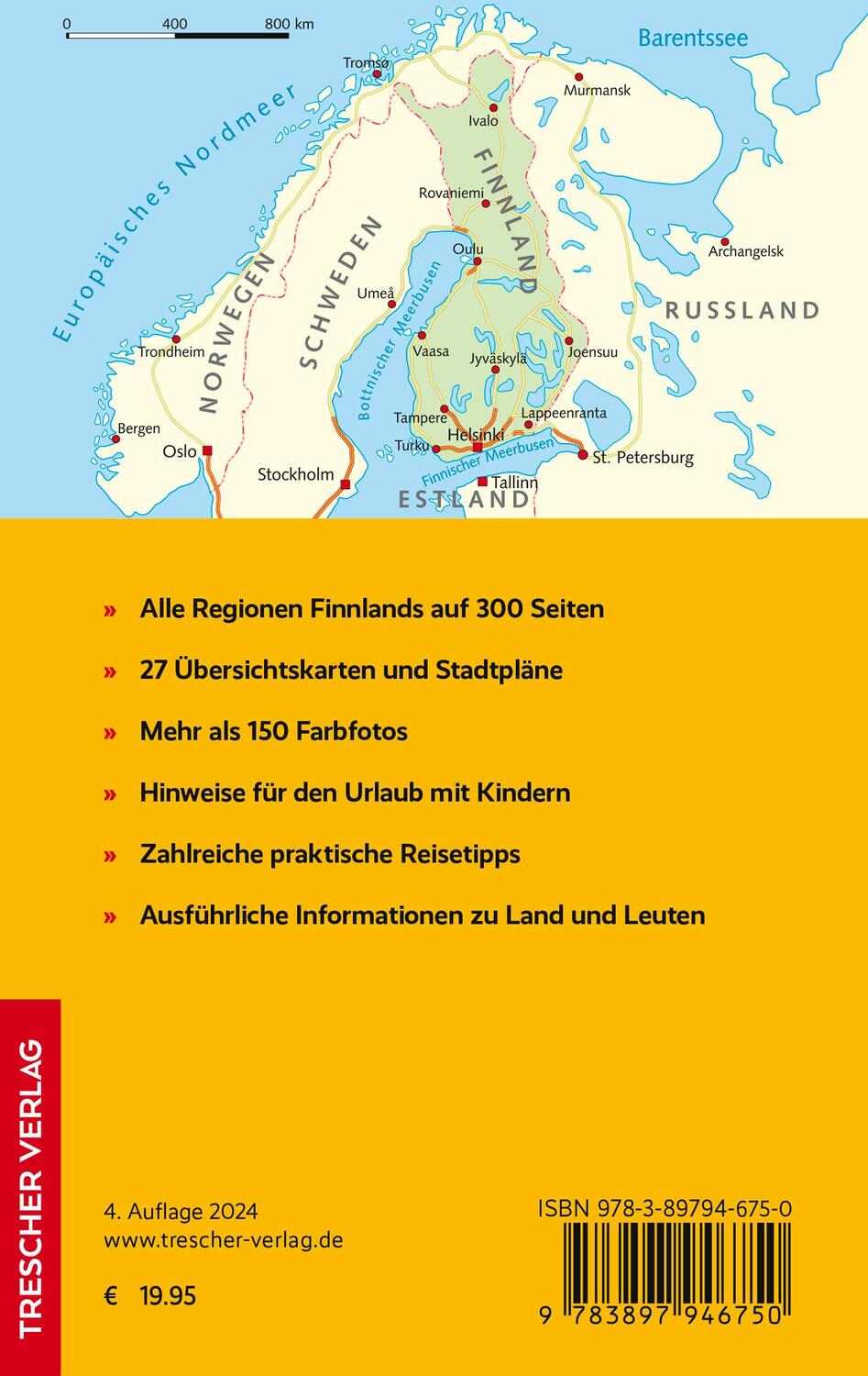 Rückseite: 9783897946750 | TRESCHER Reiseführer Finnland | Rasso Knoller | Taschenbuch | 300 S.