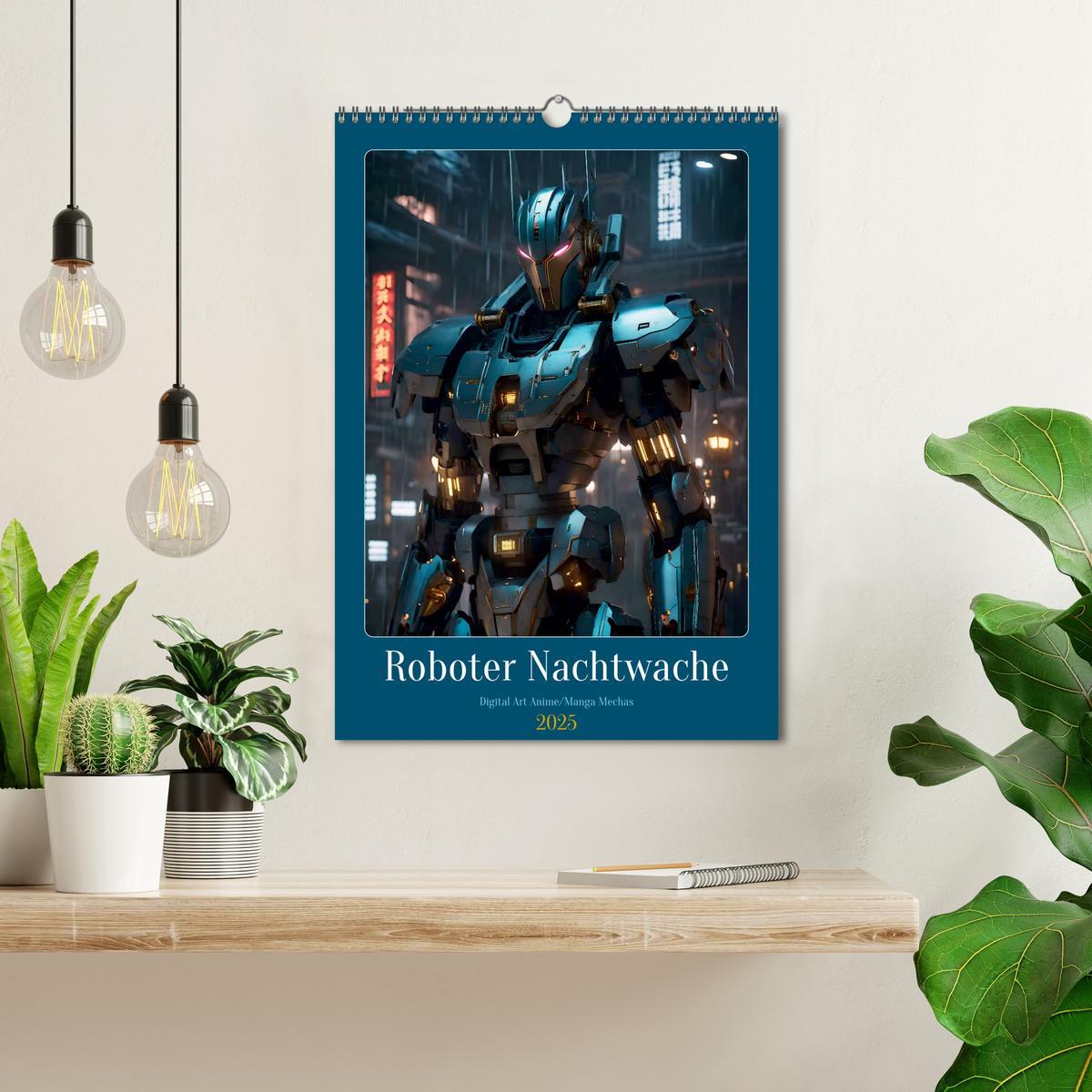 Bild: 9783435979332 | Roboter Nachtwache (Wandkalender 2025 DIN A3 hoch), CALVENDO...