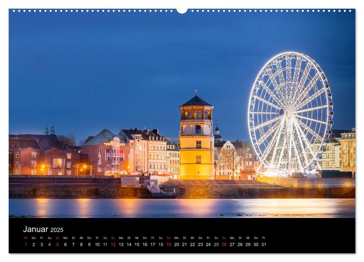 Bild: 9783435670765 | Düsseldorf bei Nacht (Wandkalender 2025 DIN A2 quer), CALVENDO...