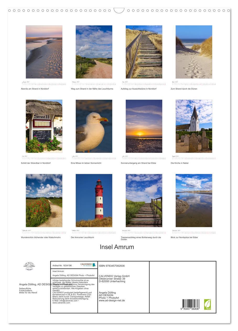 Bild: 9783457082836 | Insel Amrum (Wandkalender 2025 DIN A2 hoch), CALVENDO Monatskalender