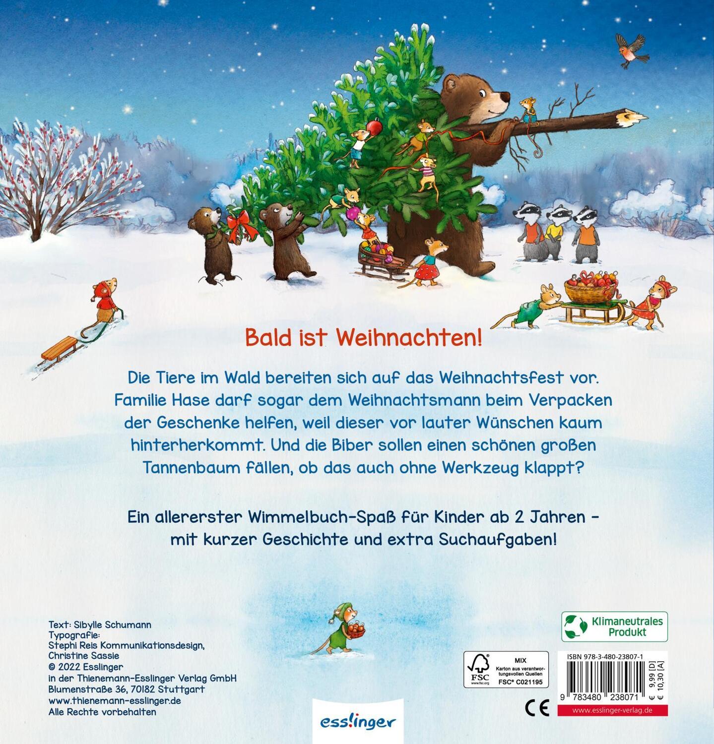 Rückseite: 9783480238071 | Mein allererstes Wimmelbuch: Fröhliche Weihnachten | Sibylle Schumann