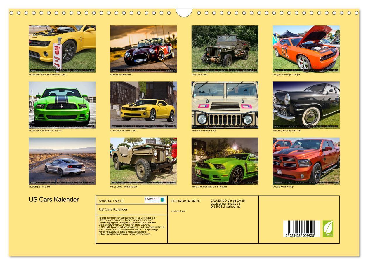 Bild: 9783435005628 | US Cars Kalender (Wandkalender 2025 DIN A3 quer), CALVENDO...