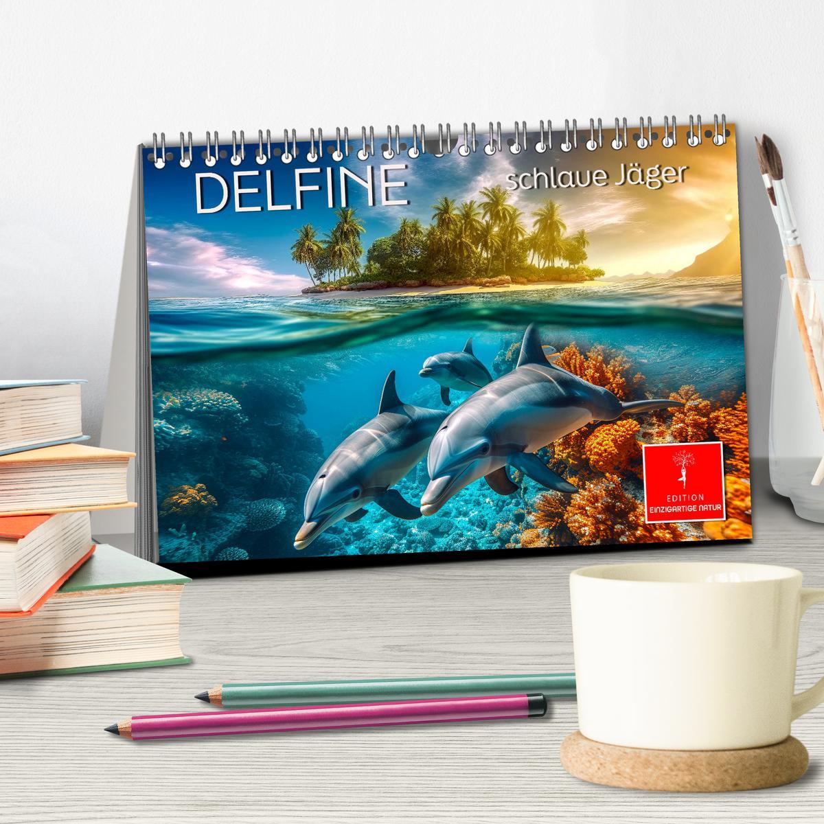 Bild: 9783383782251 | Delfine - schlaue Jäger (Tischkalender 2025 DIN A5 quer), CALVENDO...