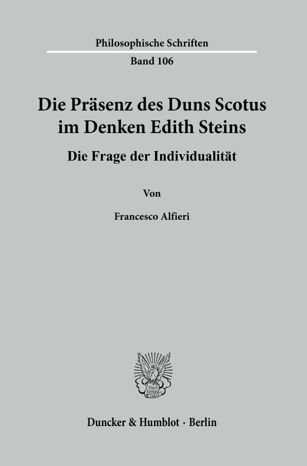 Cover: 9783428155057 | Die Präsenz des Duns Scotus im Denken Edith Steins. | Alfieri | Buch
