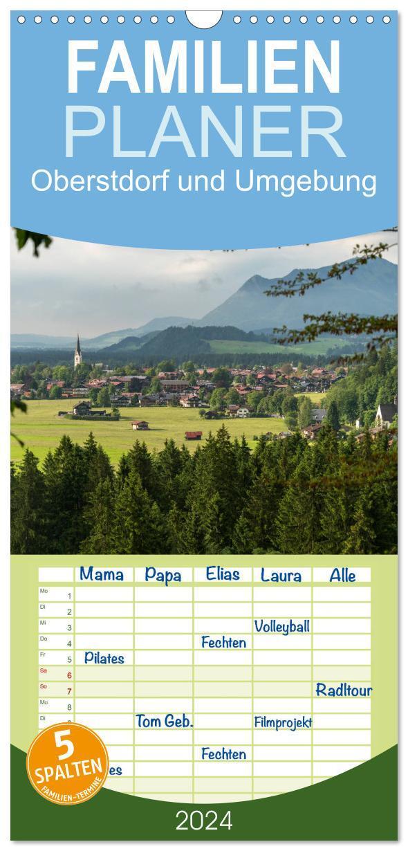 Cover: 9783383067358 | Familienplaner 2024 - Oberstdorf und Umgebung mit 5 Spalten...