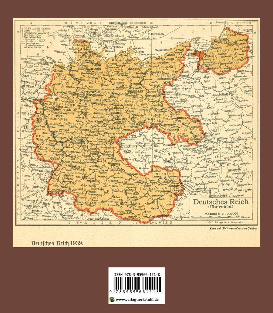 Rückseite: 9783959661218 | Historische Karten: DEUTSCHLAND - Das neue Reich 1939 | Taschenbuch