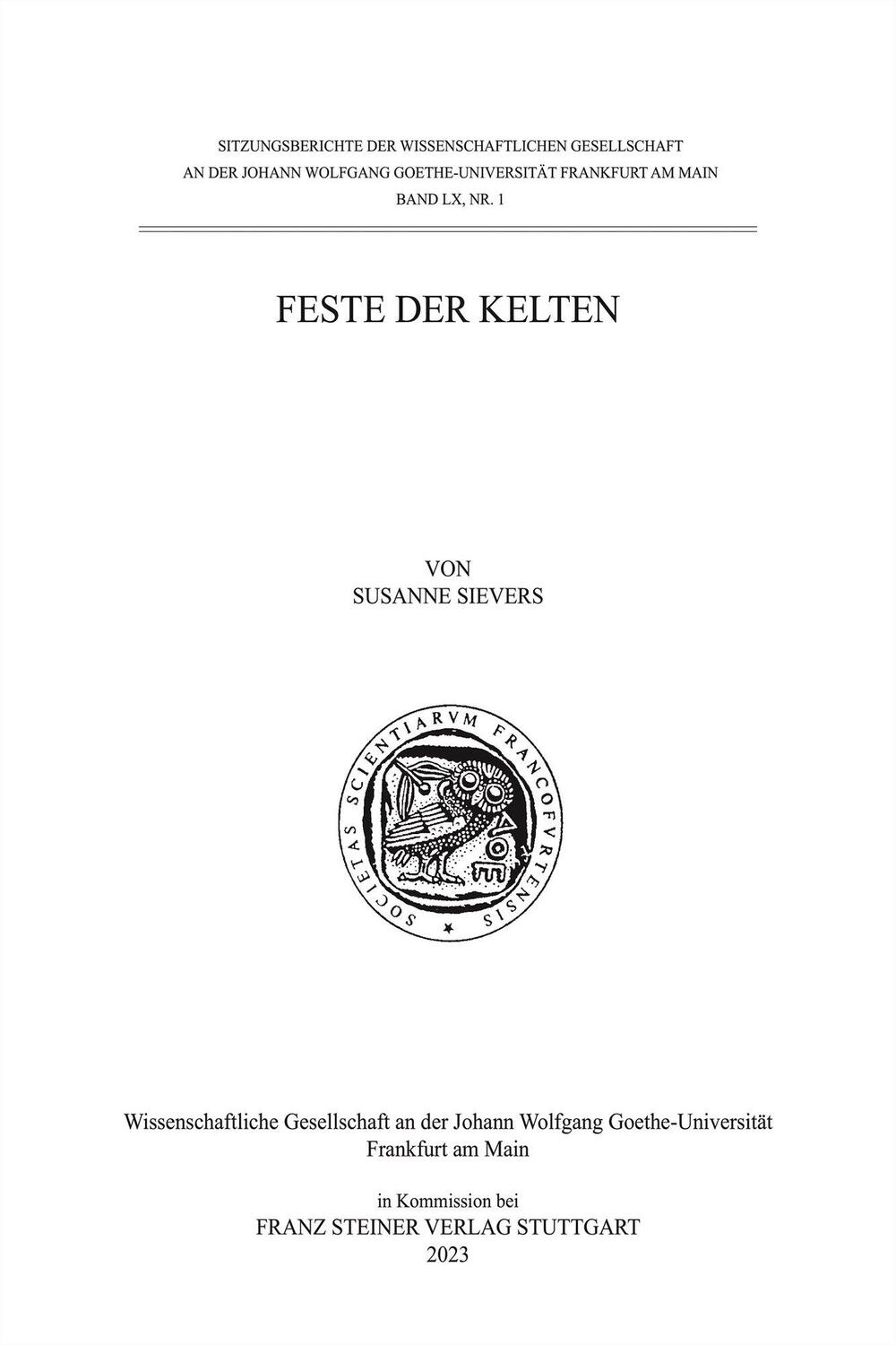 Cover: 9783515135320 | Feste der Kelten | Susanne Sievers | Taschenbuch | 52 S. | Deutsch