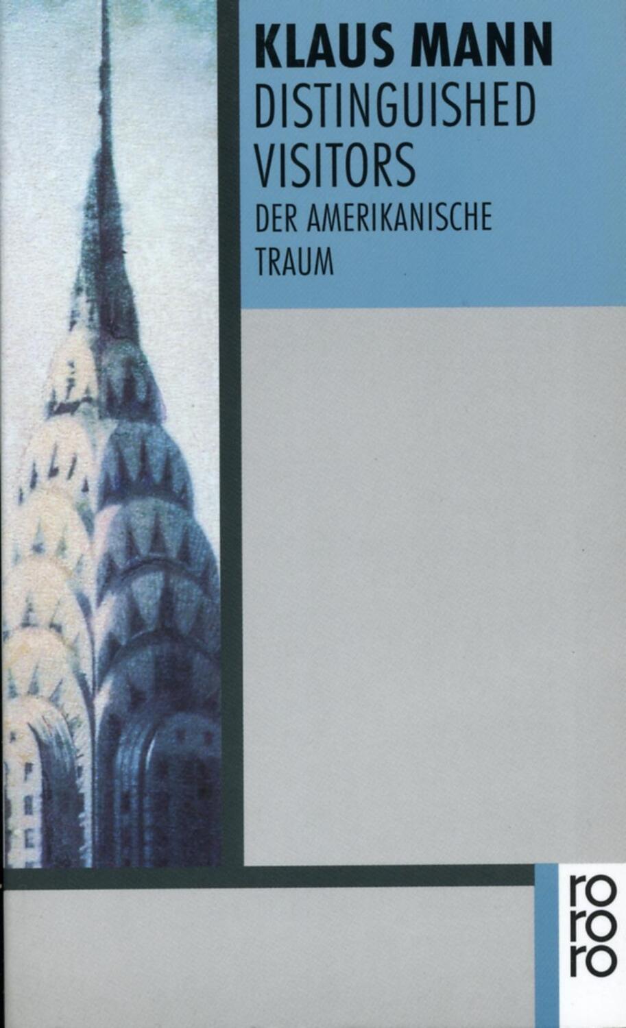 Cover: 9783499137396 | Distinguished Visitors | Der amerikanische Traum | Klaus Mann | Buch