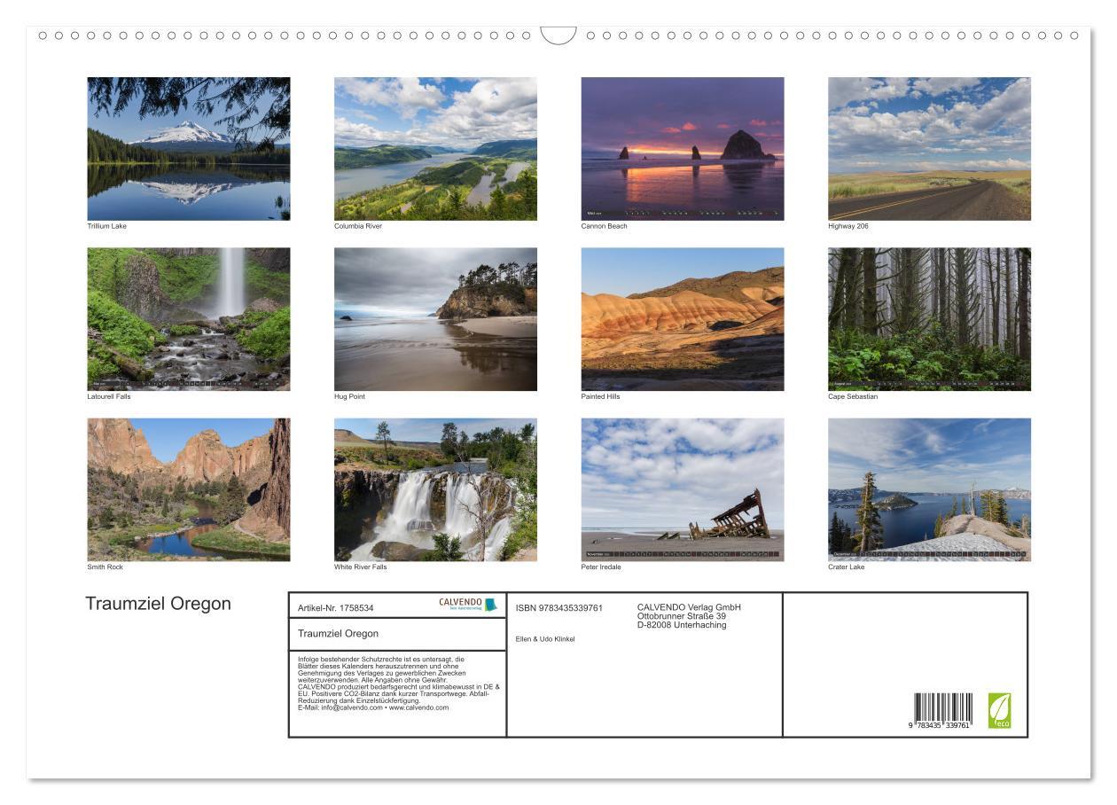 Bild: 9783435339761 | Traumziel Oregon (Wandkalender 2025 DIN A2 quer), CALVENDO...