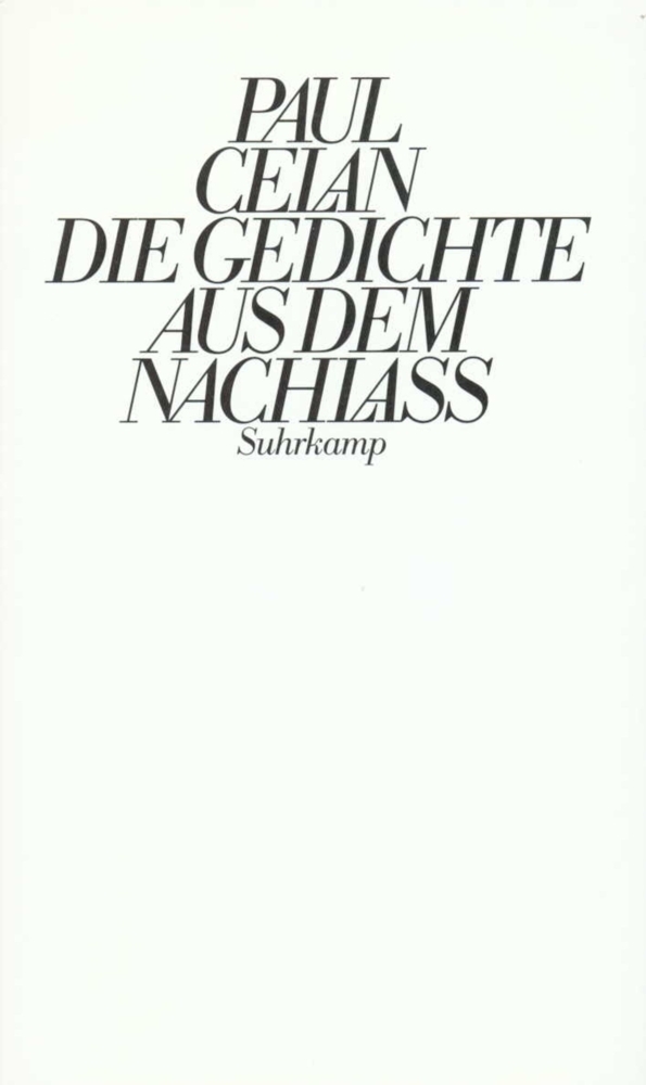 Cover: 9783518408674 | Gedichte aus dem Nachlaß | Paul Celan | Buch | Suhrkamp