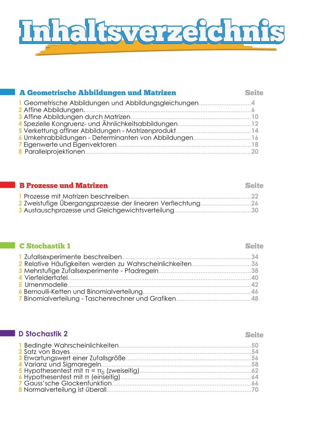 Bild: 9783946641148 | Mathematik Oberstufe Teil 4 - Stochastik, Geometrie, Lineare...