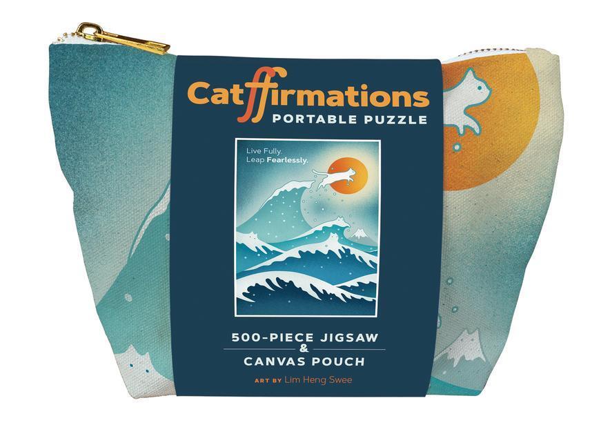Cover: 9781797219455 | Catffirmations Portable Puzzle | 500-Piece Jigsaw &amp; Canvas Pouch