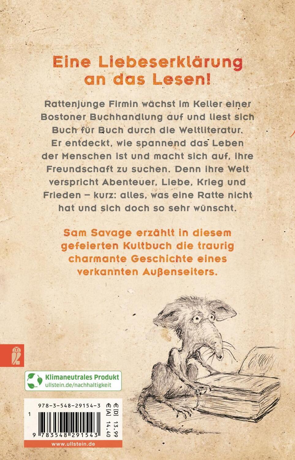 Rückseite: 9783548291543 | Firmin - Ein Rattenleben | 'Lesen Sie dieses Buch.' Denis Scheck