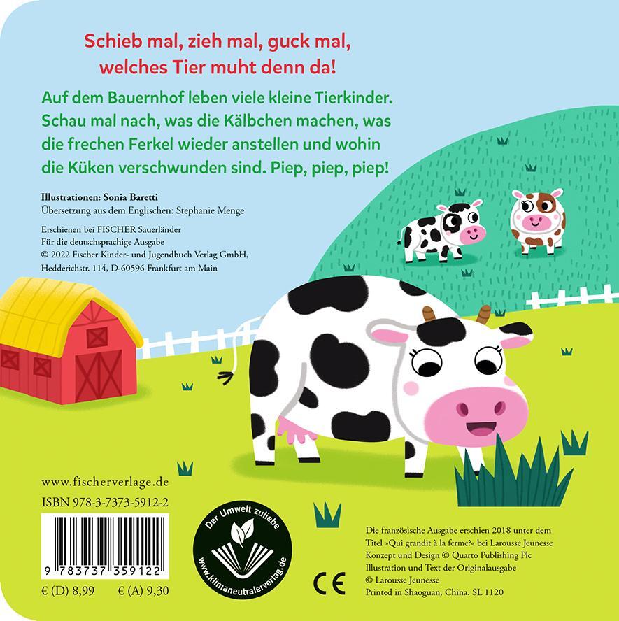 Rückseite: 9783737359122 | Mein Schieb &amp; Guck-mal-Buch: Wer lebt auf dem Bauernhof? | Buch | 2022