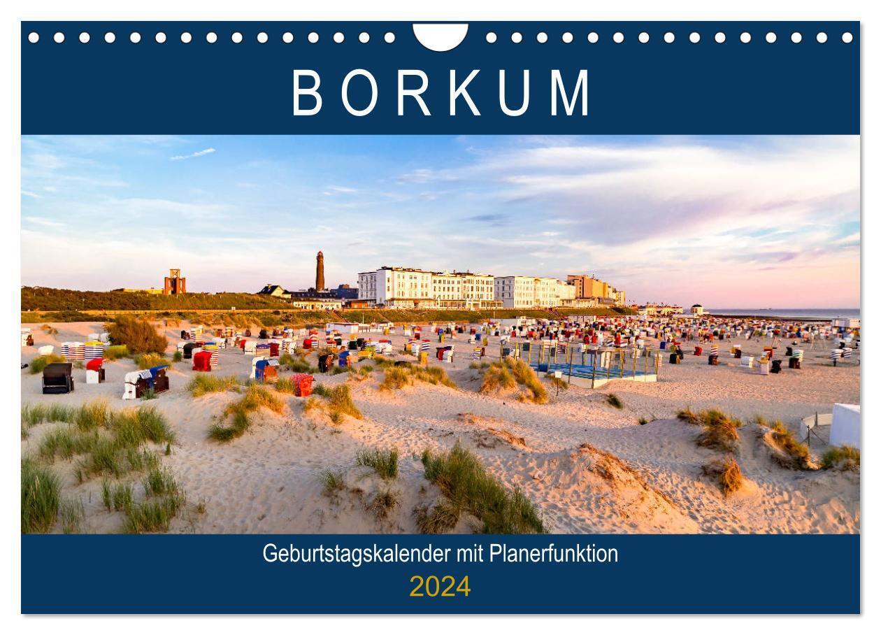 Cover: 9783383032134 | BORKUM Geburtstagskalender mit Planerfunktion (Wandkalender 2024...