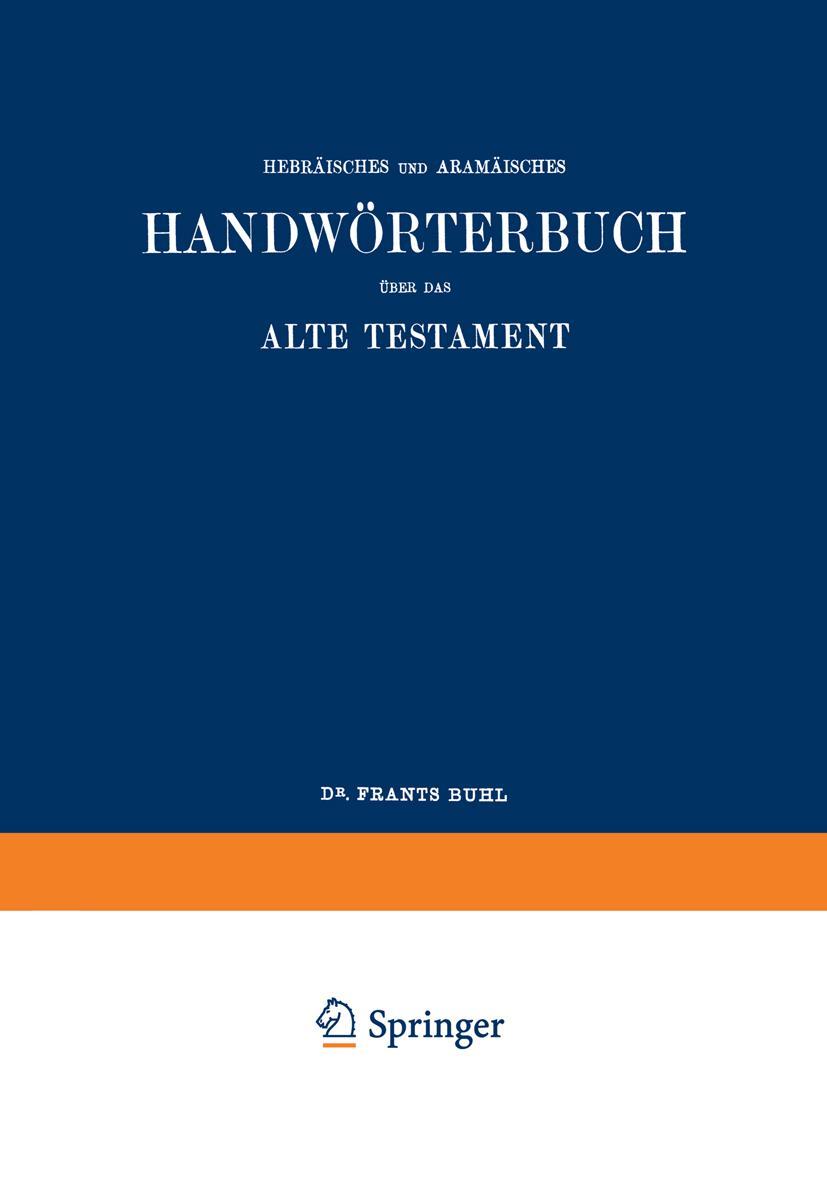 Cover: 9783642938641 | Wilhelm Gesenius' Hebräisches und Aramäisches Handwörterbuch über...