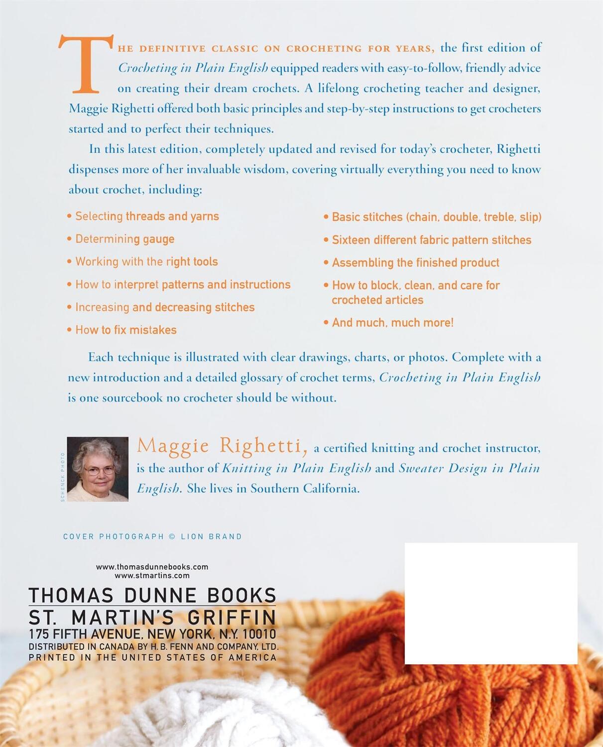 Rückseite: 9780312353544 | Crocheting in Plain English, Second Edition | Maggie Righetti | Buch