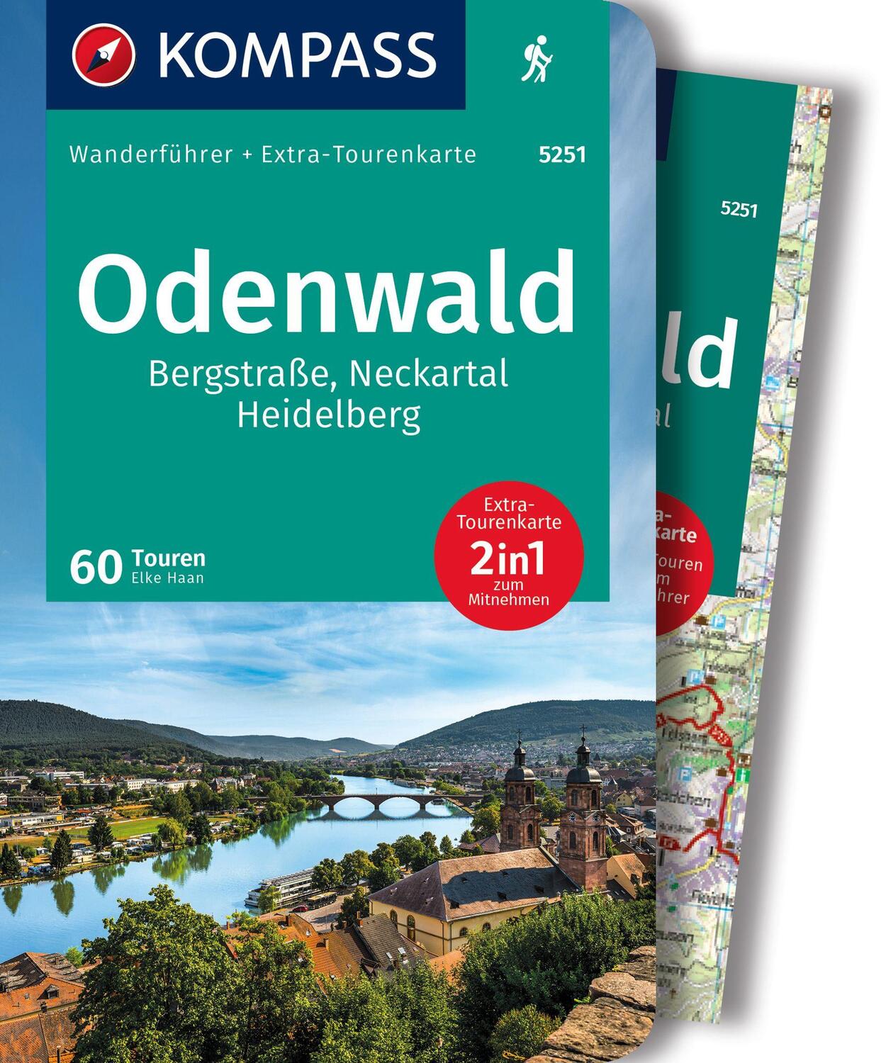 Cover: 9783991216278 | KOMPASS Wanderführer Odenwald, 60 Touren mit Extra-Tourenkarte | Haan