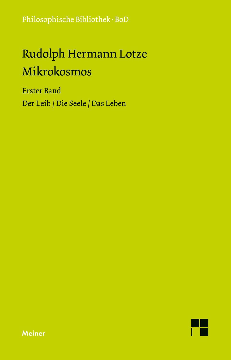 Cover: 9783787331802 | Mikrokosmos | Rudolph Hermann Lotze | Buch | 3 Bücher | Deutsch | 2018