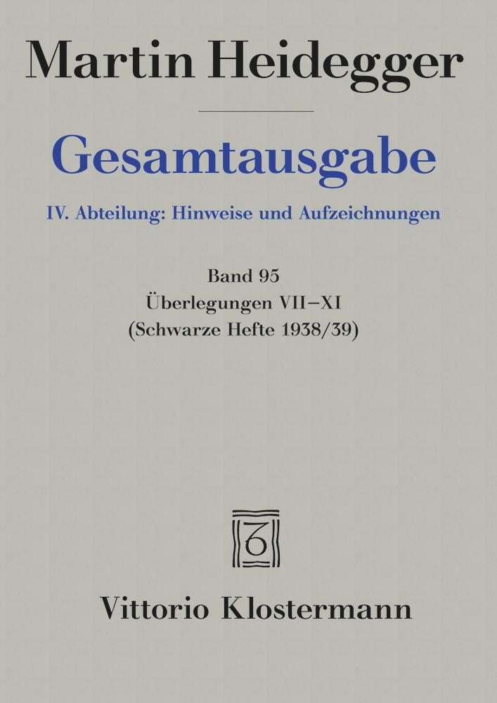 Cover: 9783465028833 | Überlegungen VII - XI | (Schwarze Hefte 1938/39) | Martin Heidegger