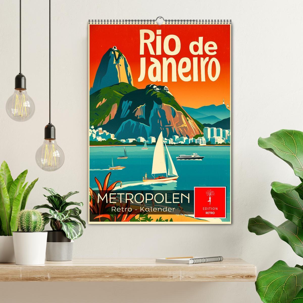 Bild: 9783383761270 | Metropolen Retro-Kalender (Wandkalender 2025 DIN A2 hoch), CALVENDO...