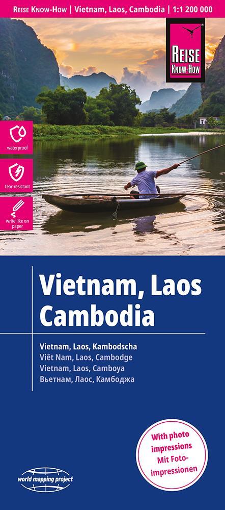 Cover: 9783831774500 | Reise Know-How Landkarte Vietnam, Laos, Kambodscha (1:1.200.000)