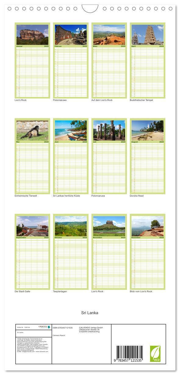 Bild: 9783457121535 | Familienplaner 2025 - Sri Lanka mit 5 Spalten (Wandkalender, 21 x...