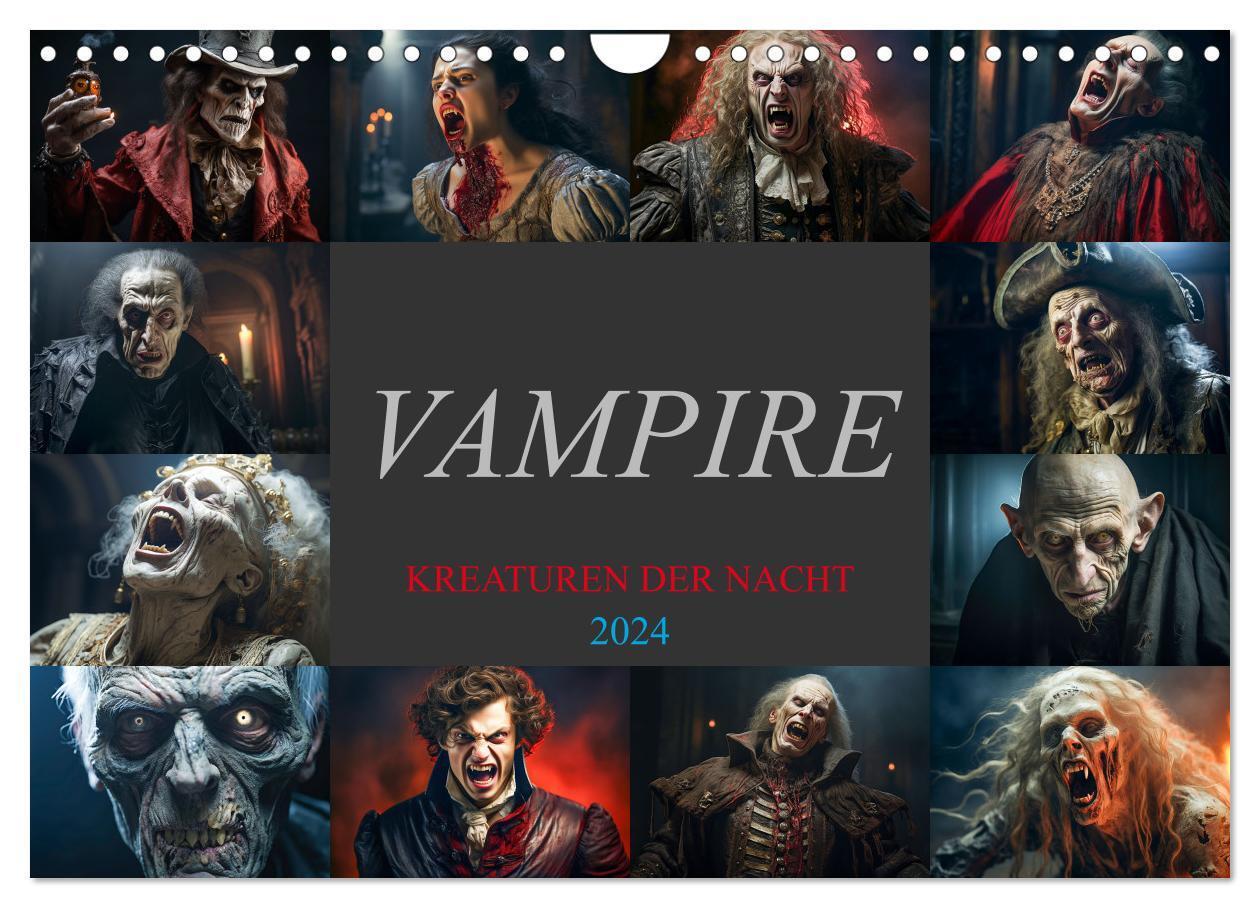 Cover: 9783383680007 | Vampire - Kreaturen der Nacht (Wandkalender 2024 DIN A4 quer),...