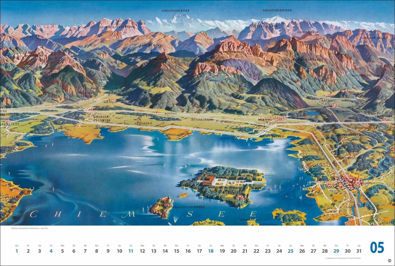 Bild: 9783756404780 | Alpenpanorama Edition 2025 - Die Kunst der Panoramakarten | Kalender