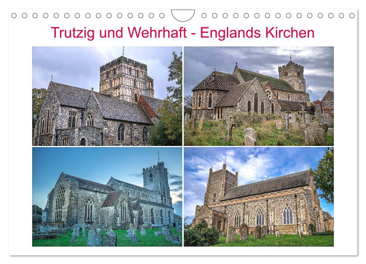 Cover: 9783383762291 | Trutzig und Wehrhaft - Englands Kirchen (Wandkalender 2025 DIN A4...