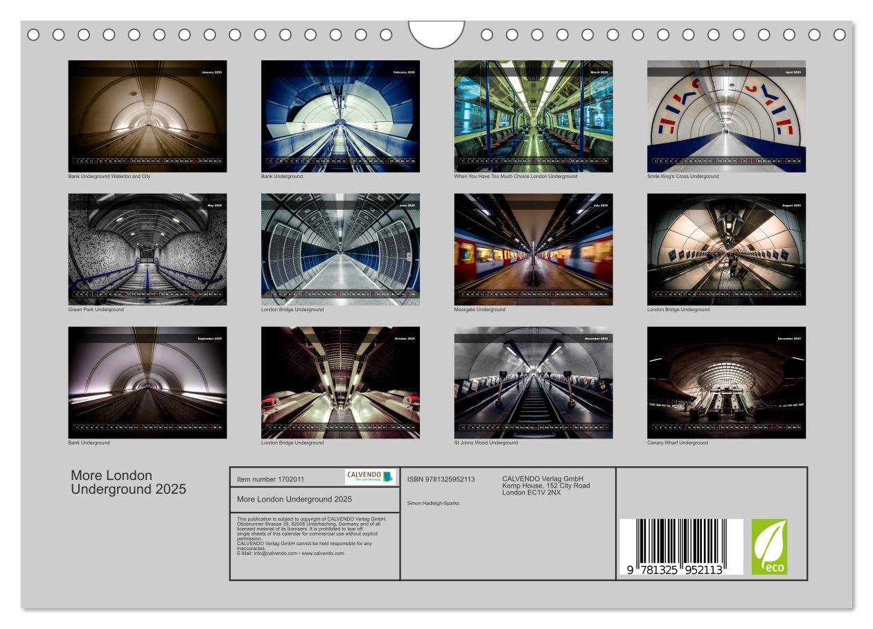 Bild: 9781325952113 | More London Underground 2025 (Wall Calendar 2025 DIN A4 landscape),...