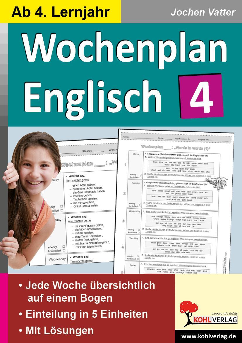 Cover: 9783960402800 | Wochenplan Englisch 4 | Ab 4. Lernjahr | Jochen Vatter | Taschenbuch