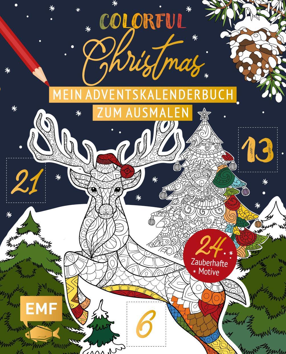 Cover: 9783745907308 | Mein Adventskalender-Buch zum Ausmalen: Colorful Christmas | Buch