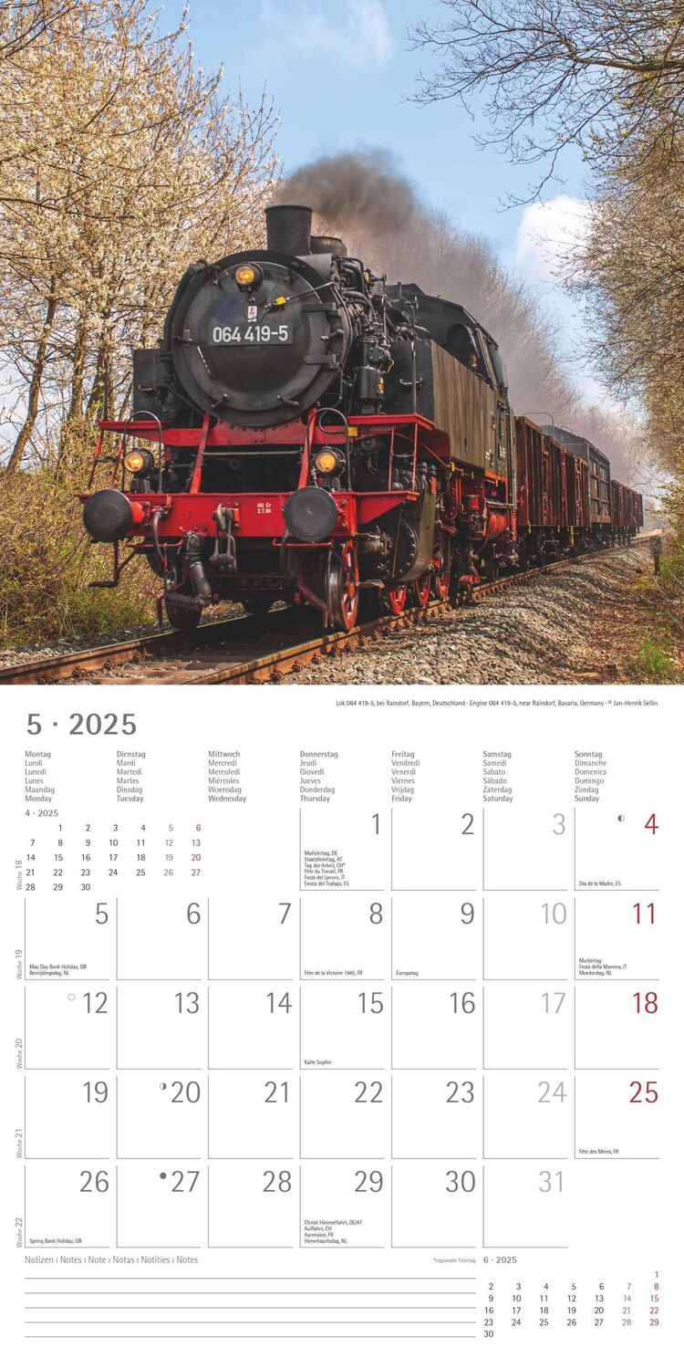 Bild: 4251732340971 | Dampfloks 2025 - Broschürenkalender 30x30 cm (30x60 geöffnet) -...