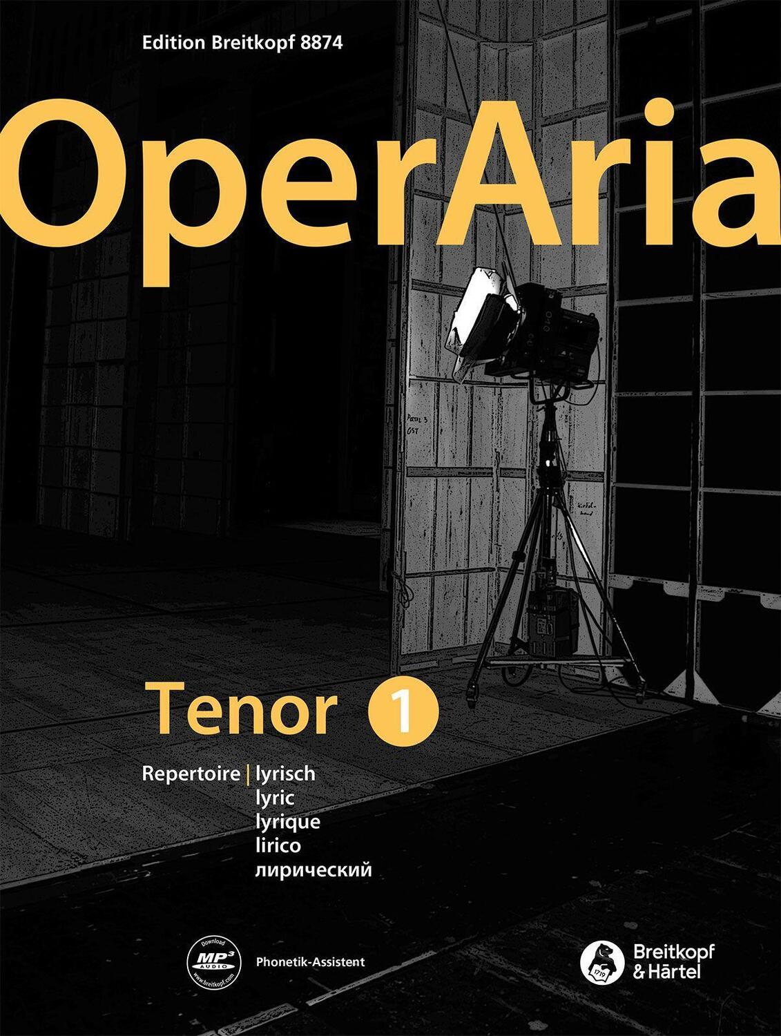 Cover: 9790004184646 | OperAria. Tenor Bd. 1: lyrisch | Repertoiresammlung - Band 1: lyrisch